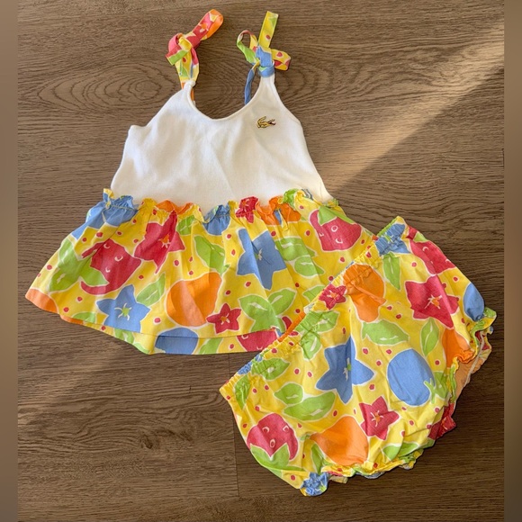 Lacoste Vintage Baby Girl’s Colorful Fruit Patterned Bubble Romper 12 Months - Picture 3 of 9